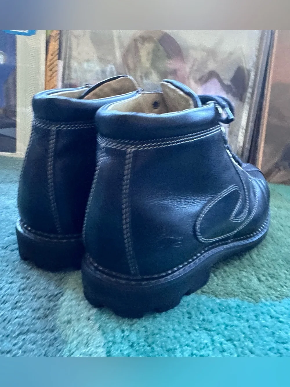 Fluevog VINTAGE EXCELLENT Angels Supervog black swirl ankle boot -W8.5/M7 - Picture 4 of 16